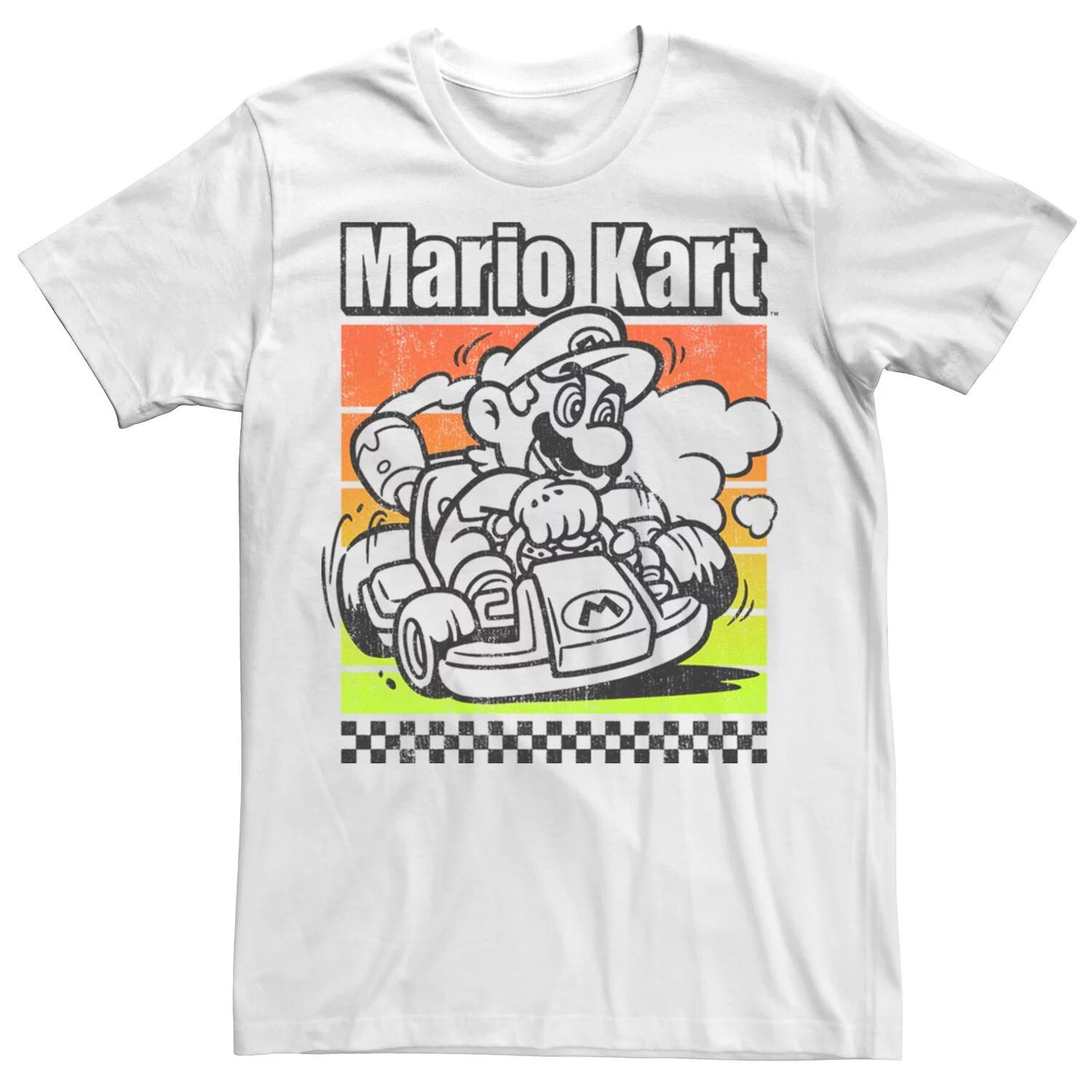 

Мужская цветная футболка с плакатом Mario Kart Licensed Character