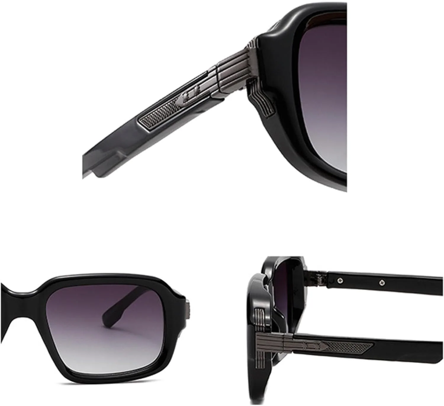 

Мужские солнцезащитные очки с градиентным затемнением UV400, женские солнцезащитные очки с заклепками, сине-зеленые солнцезащитные очки DSVIGF, Black Gray