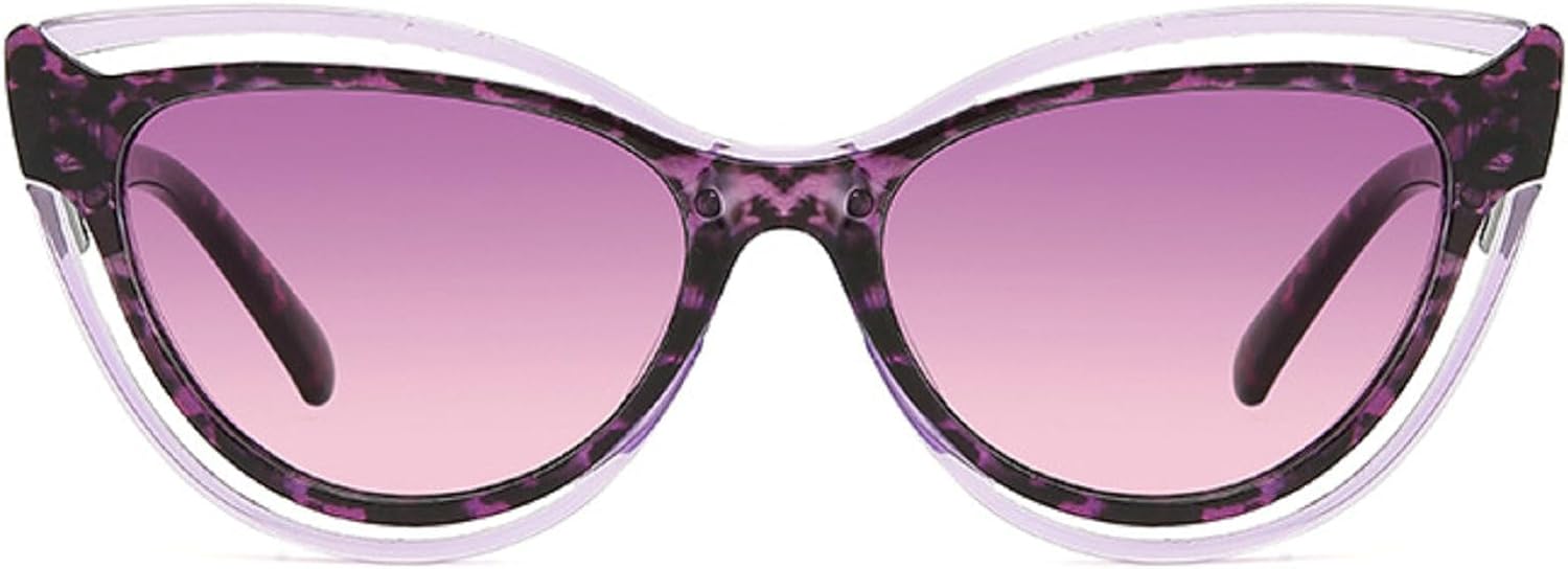 

Солнцезащитные очки «кошачий глаз» для женщин, с выразительным дизайном, полые овальные солнцезащитные очки для мужчин, модные ретро-очки для женщин, солнцезащитные очки с леопардовым принтом и оранжевым принтом mincl, Purple