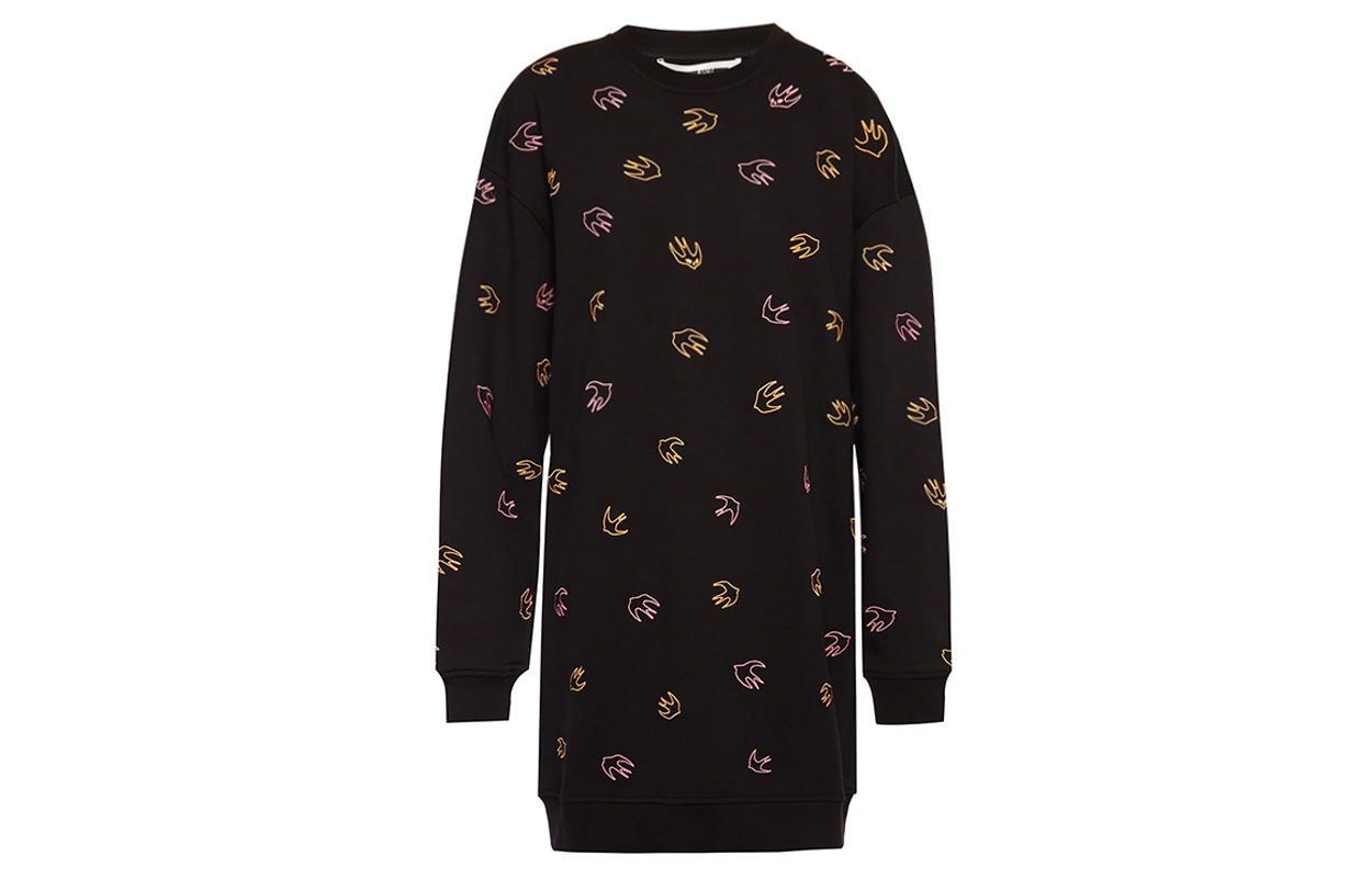 

Женское черное платье с длинными рукавами McQ Alexander McQueen