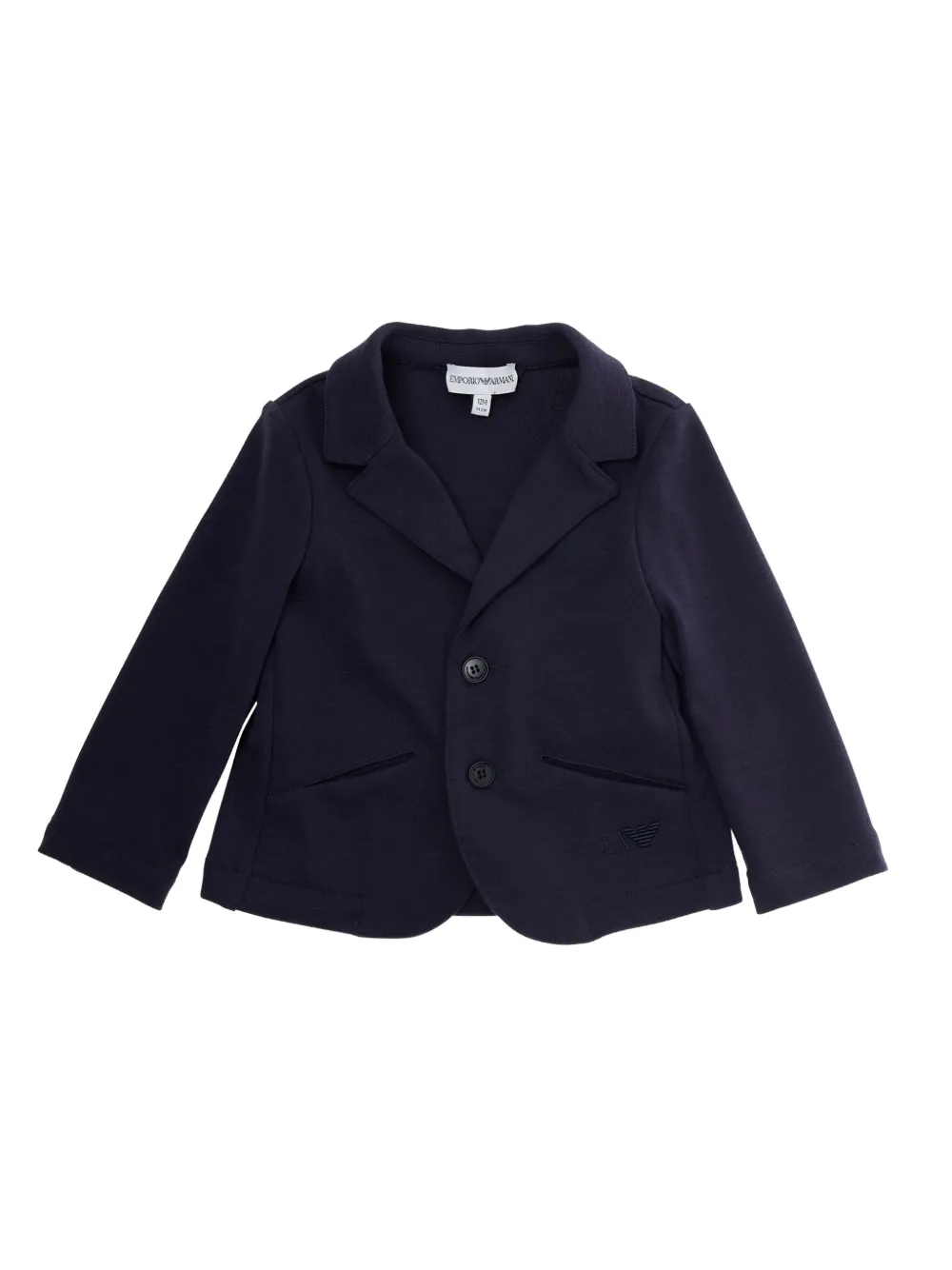 

Блейзер с вышитым логотипом и двумя пуговицами Emporio Armani Kids, синий