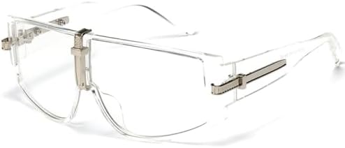 

Модные очки 2027 года для женщин, солнцезащитные очки в стиле панк для мужчин, винтажные очки, большие оправы, цветные линзы, защита от УФ-излучения UV400 MTZJH, Clear Clear