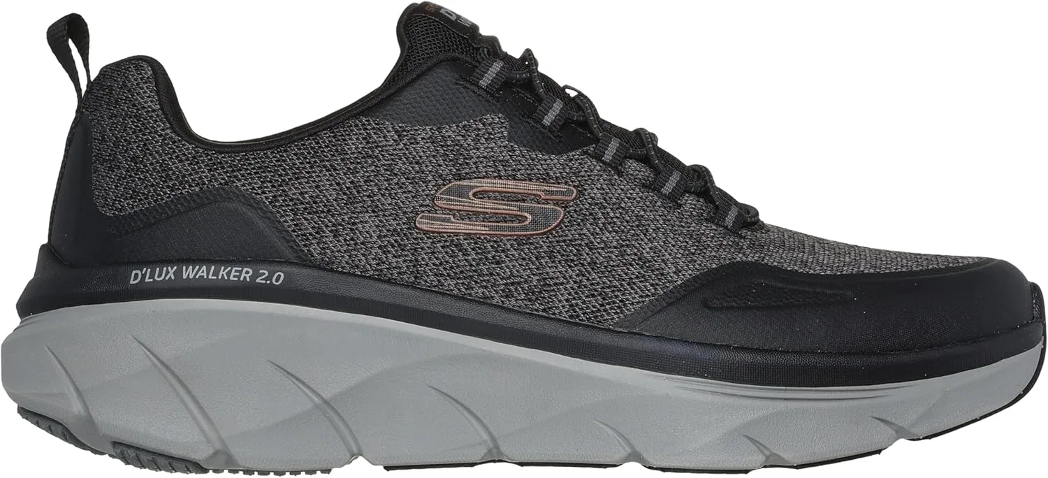 Кроссовки Skechers D'lux Walker 2.0 Steadyway для мужчин, Black Dark Grey