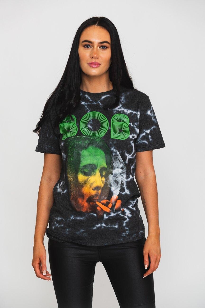 

Футболка Dip Dye с логотипом дымчатого градиента Bob Marley, серый