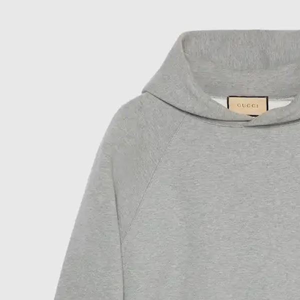Толстовка cotton hooded sweatshirt with print 'grey' Gucci, серый — фото 4