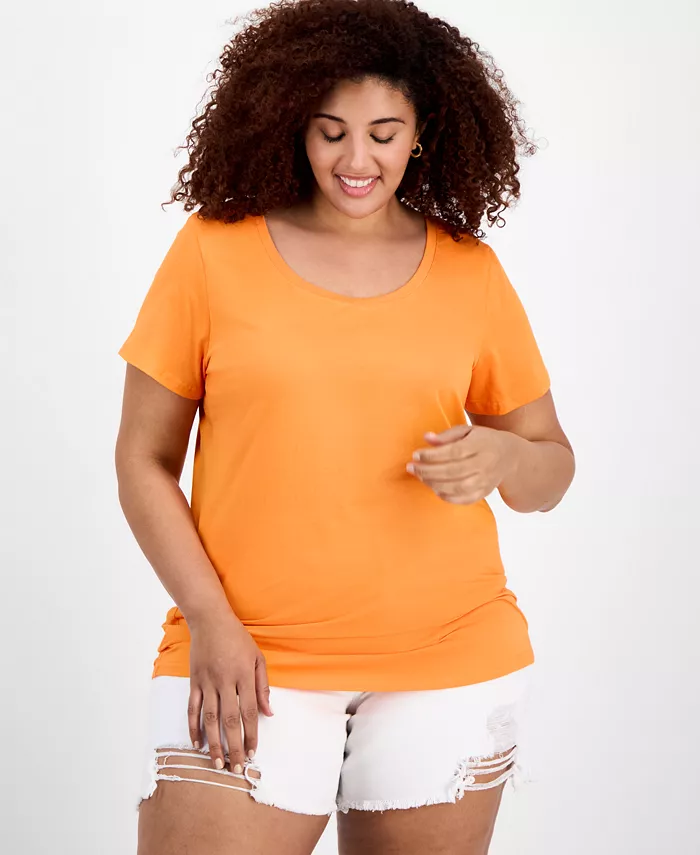 

Модная футболка с круглым вырезом Plus Size Aveto, оранжевый