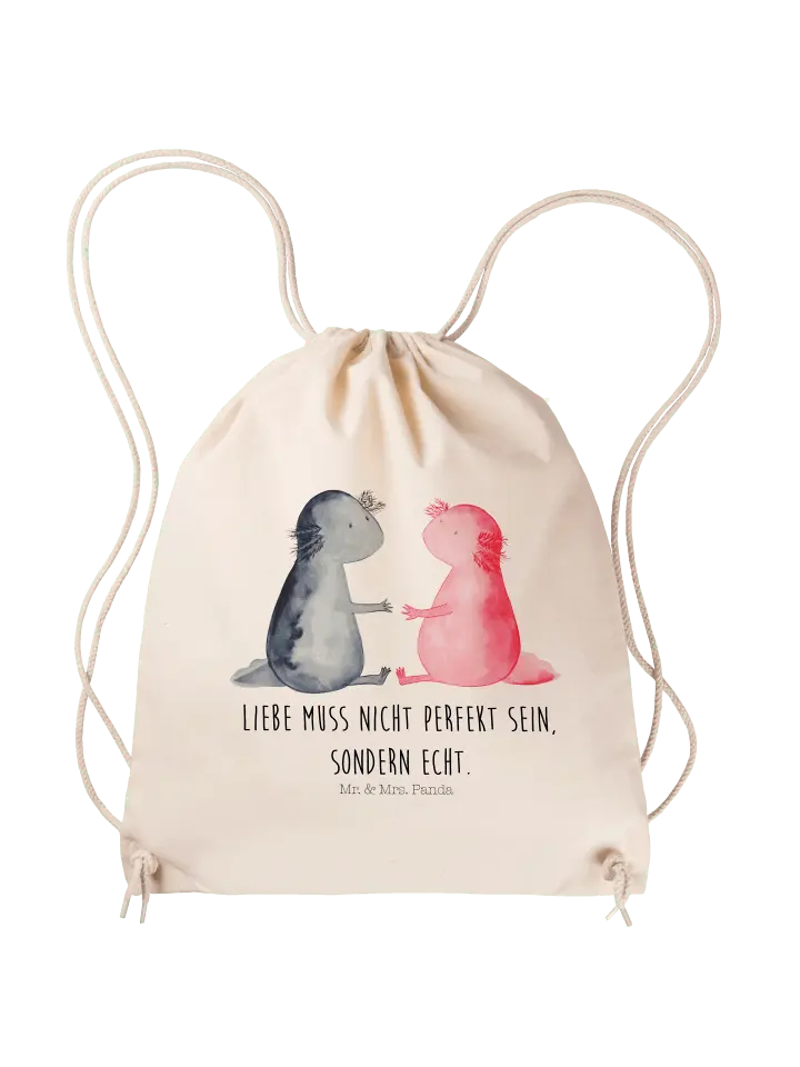 

Спортивная сумка Mr & Mrs Panda Sportbeutel Axolotl Liebe, кремовый