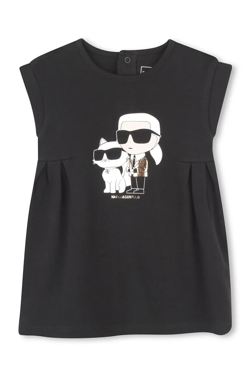 

Детское хлопковое платье Karl Lagerfeld, черный