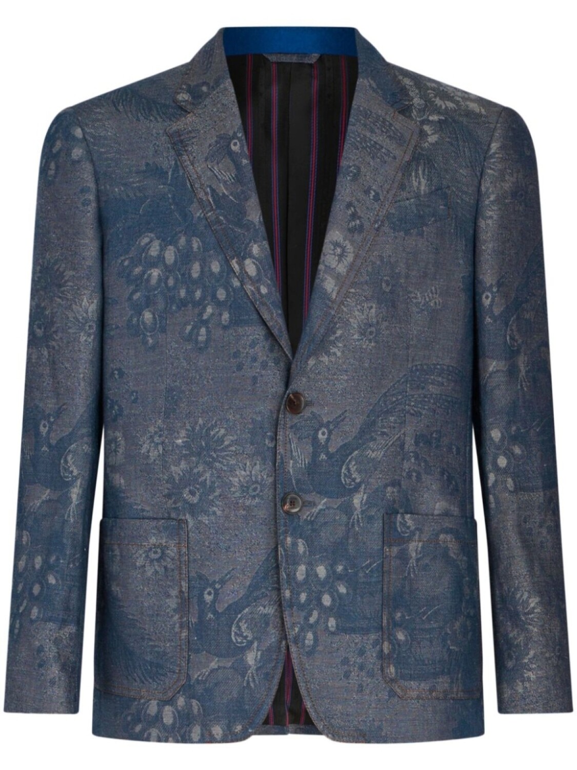 

ETRO джинсовый пиджак с узором, синий