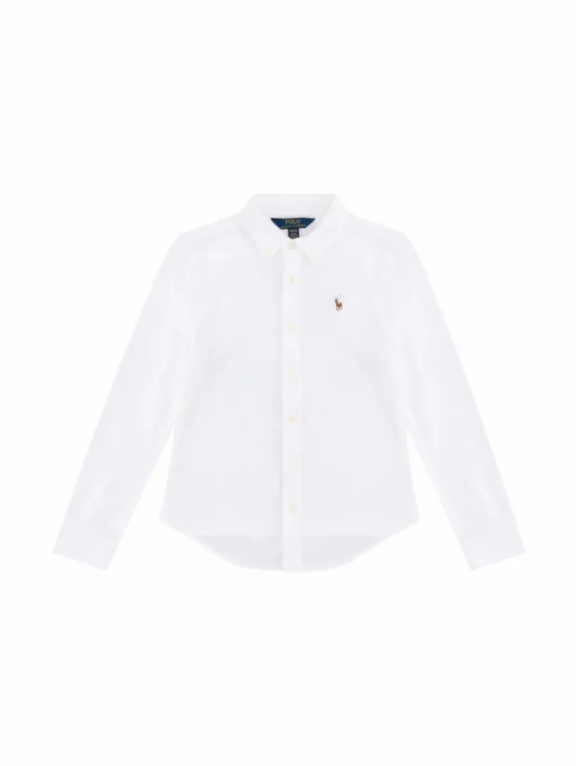 

Хлопковая рубашка с логотипом Ralph Lauren, белый