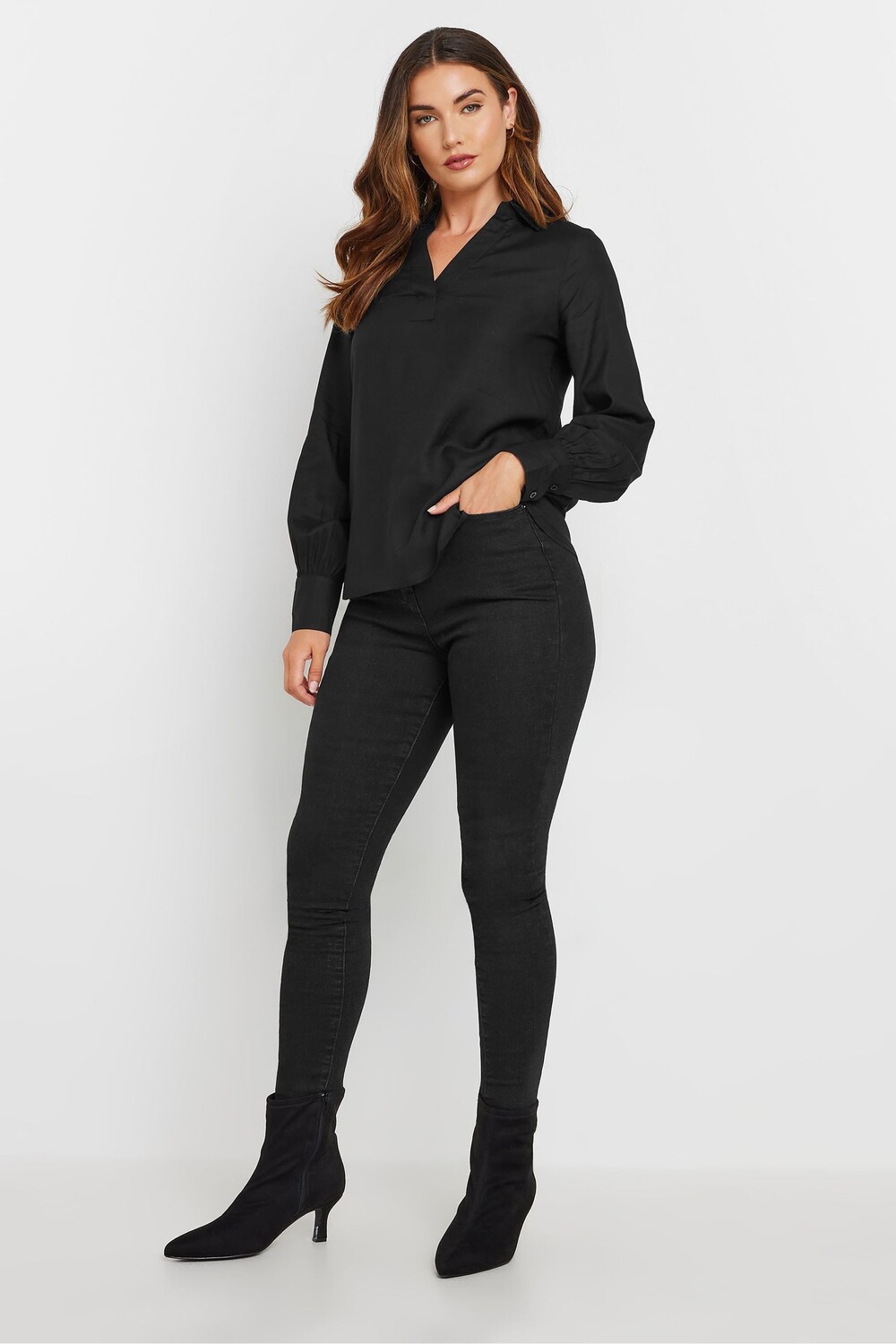 

Верх из тканого воротника Long Tall Sally, черный