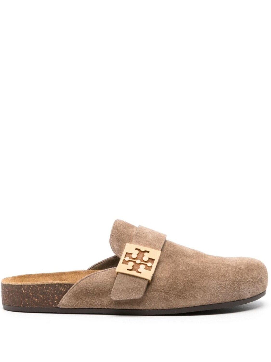 Tory Burch мюли с логотипом, коричневый