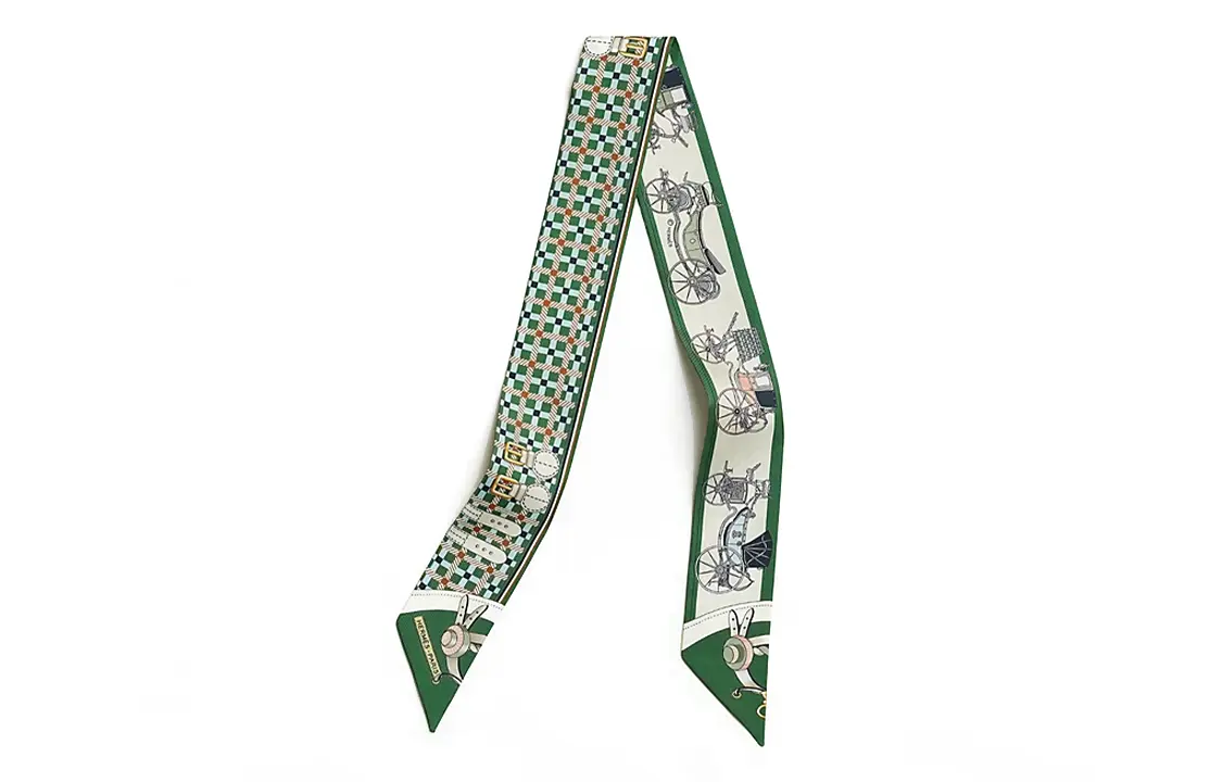 

HERMES Шёлковый шарф женский зелёный, Green