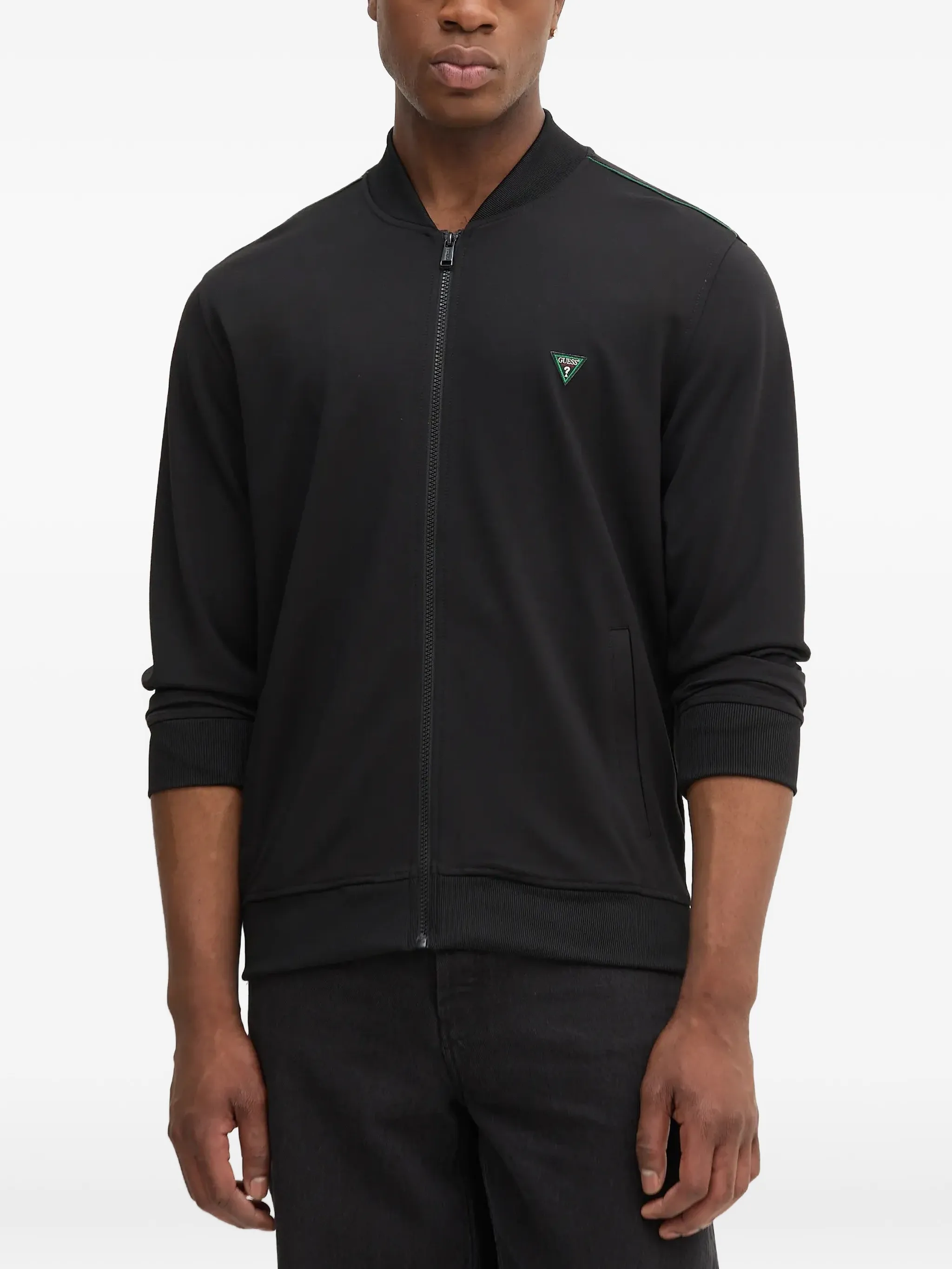 

Свитер на молнии с логотипом Guess Usa, черный