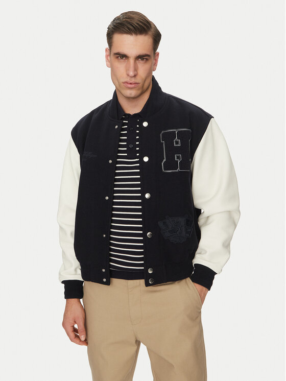 

Демисезонная куртка regular fit Leather Varsity Jacket MW0MW39248 Tommy Hilfiger, синий