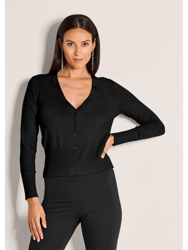 

MADELEINE Элегантный кардиган из вискозы с застежкой на пуговицы, черного цвета