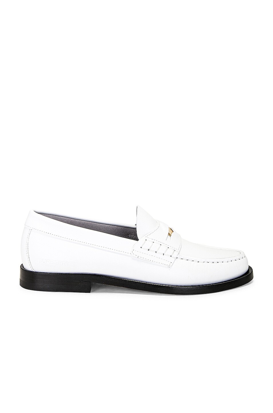 

Кожаные лоферы Burberry, цвет Optic White