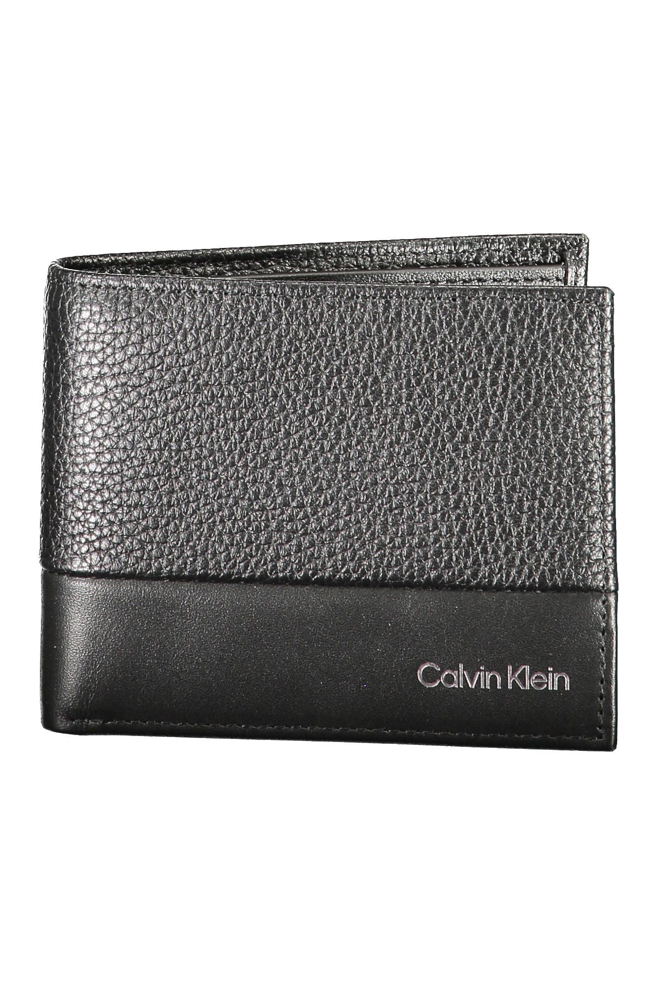 

Черный кожаный мужской кошелек Calvin Klein