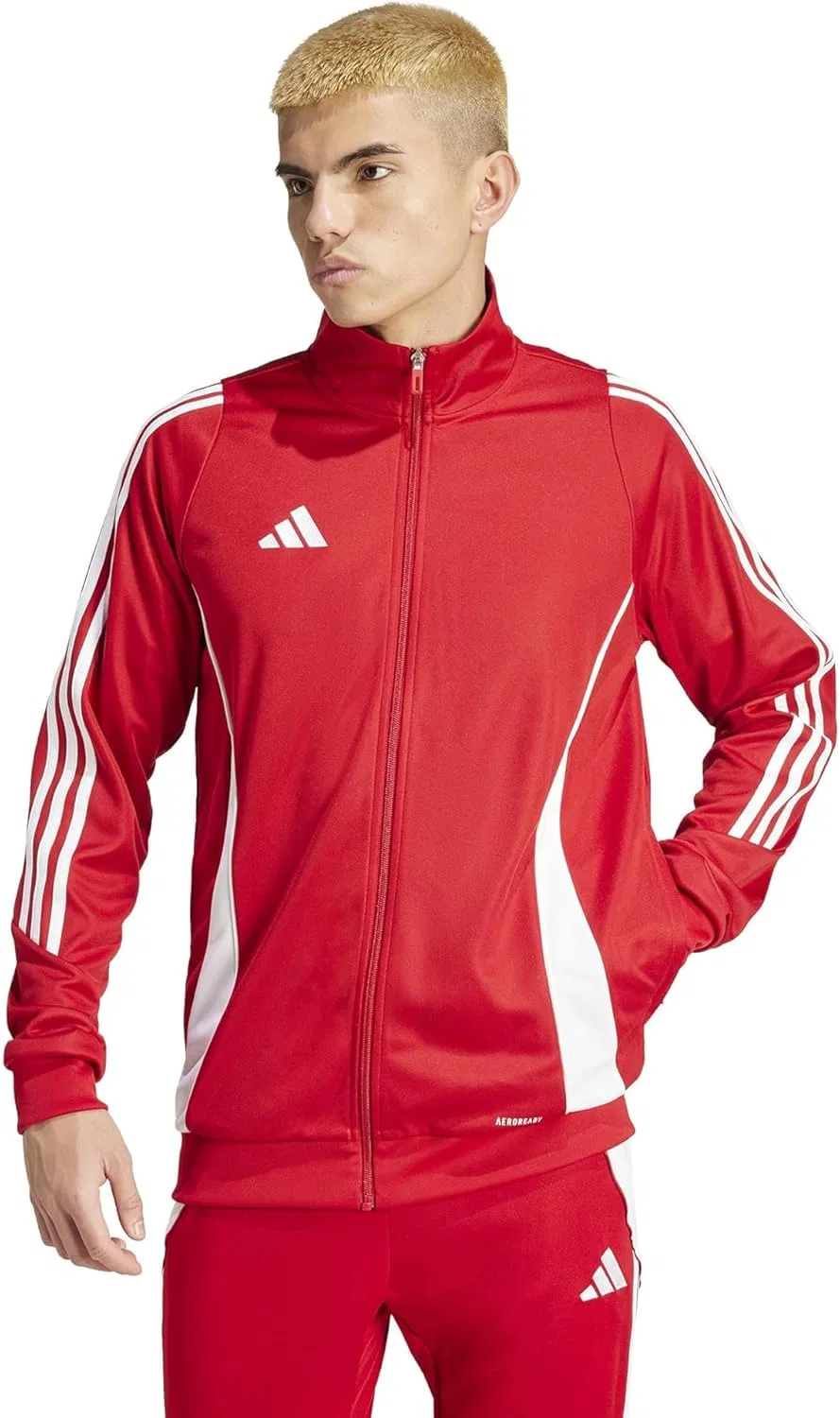 Тренировочная куртка для футбола, adidas, Team Power Red/White