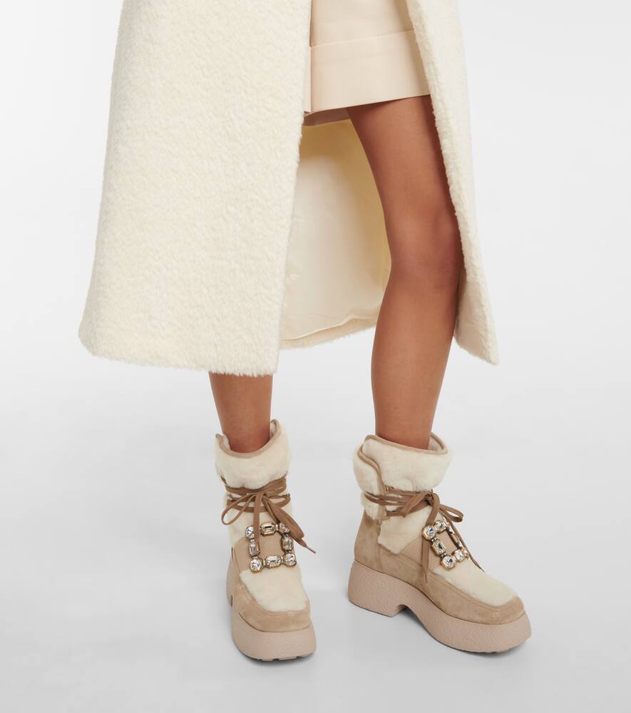 Ботинки Viv' Rangers из замши с отделкой из овчины Roger Vivier, Naturale Scuro+Stucco Chiaro — фото 4