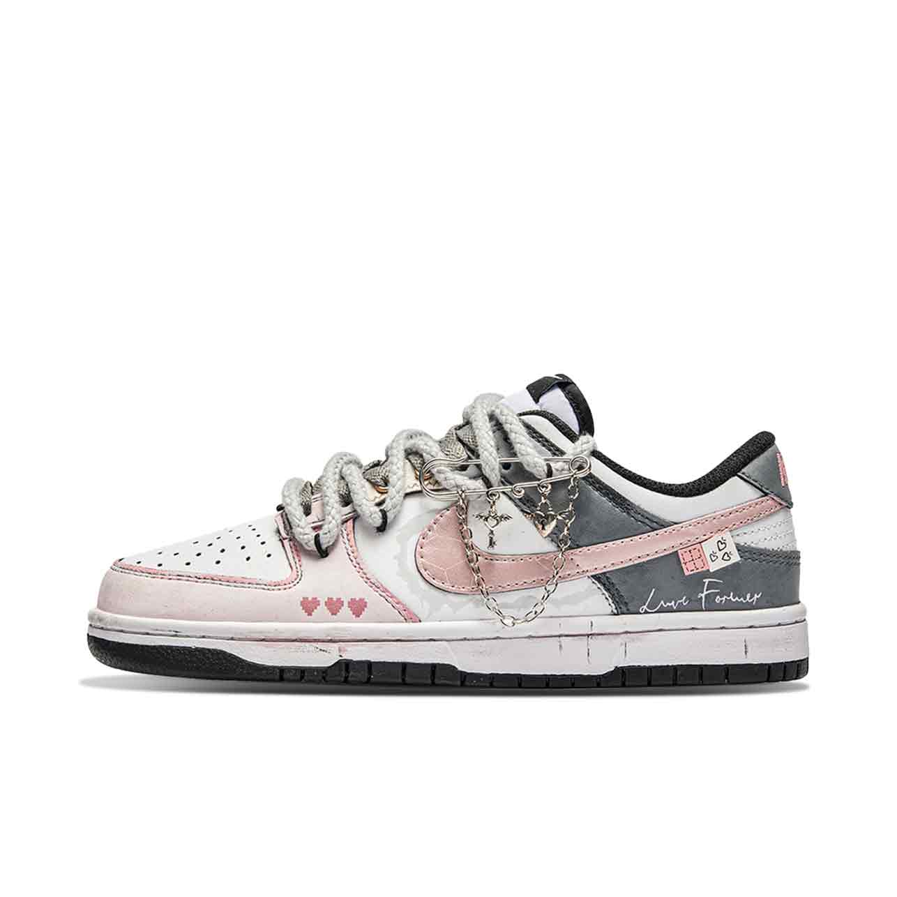 

Nike Кроссовки для скейтбординга Dunk Free Panda с сердечком, устойчивые к истиранию, низкие, мужские, розово-серые