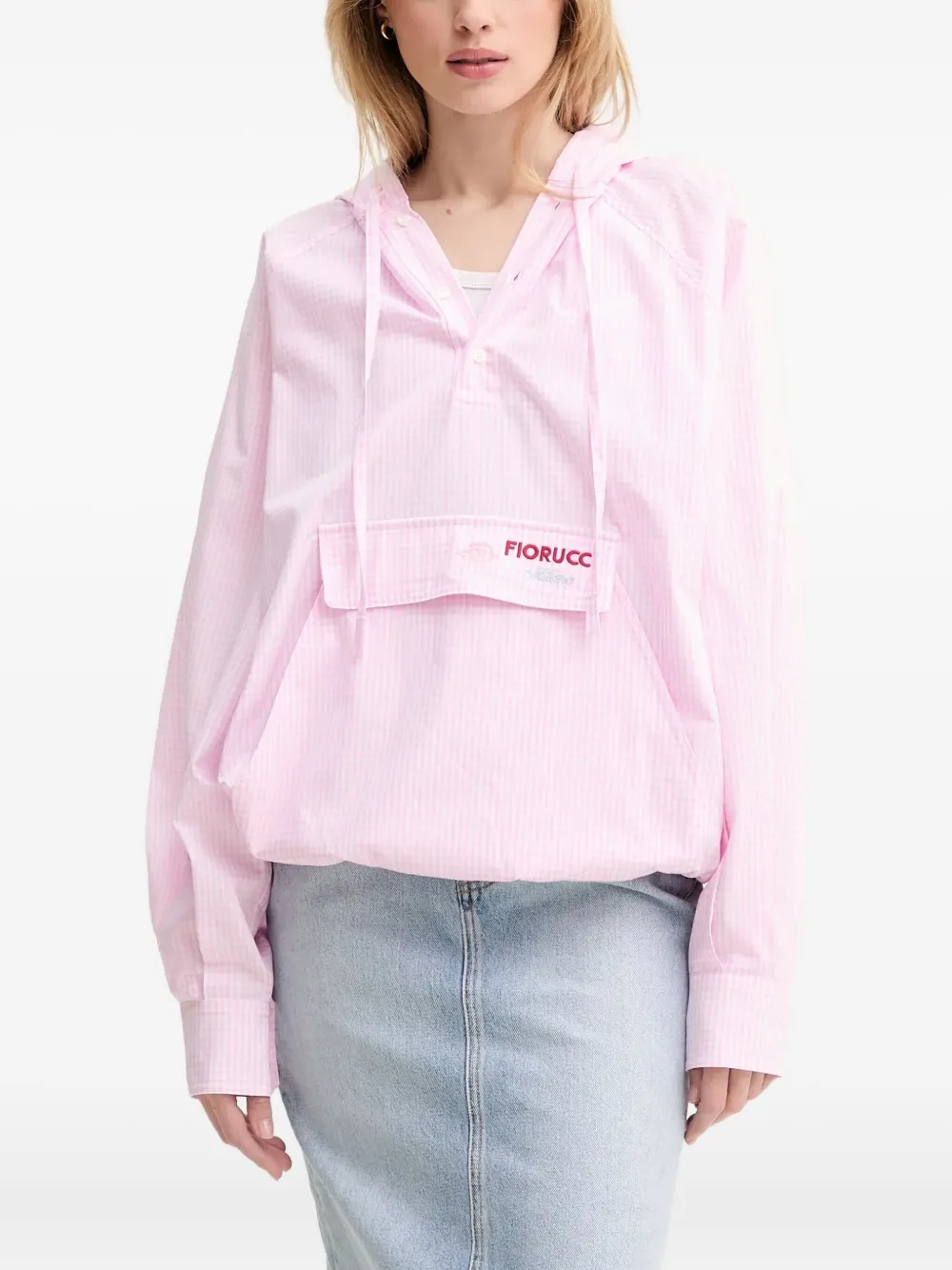 

Худи в клетку гингем Fiorucci, розовый