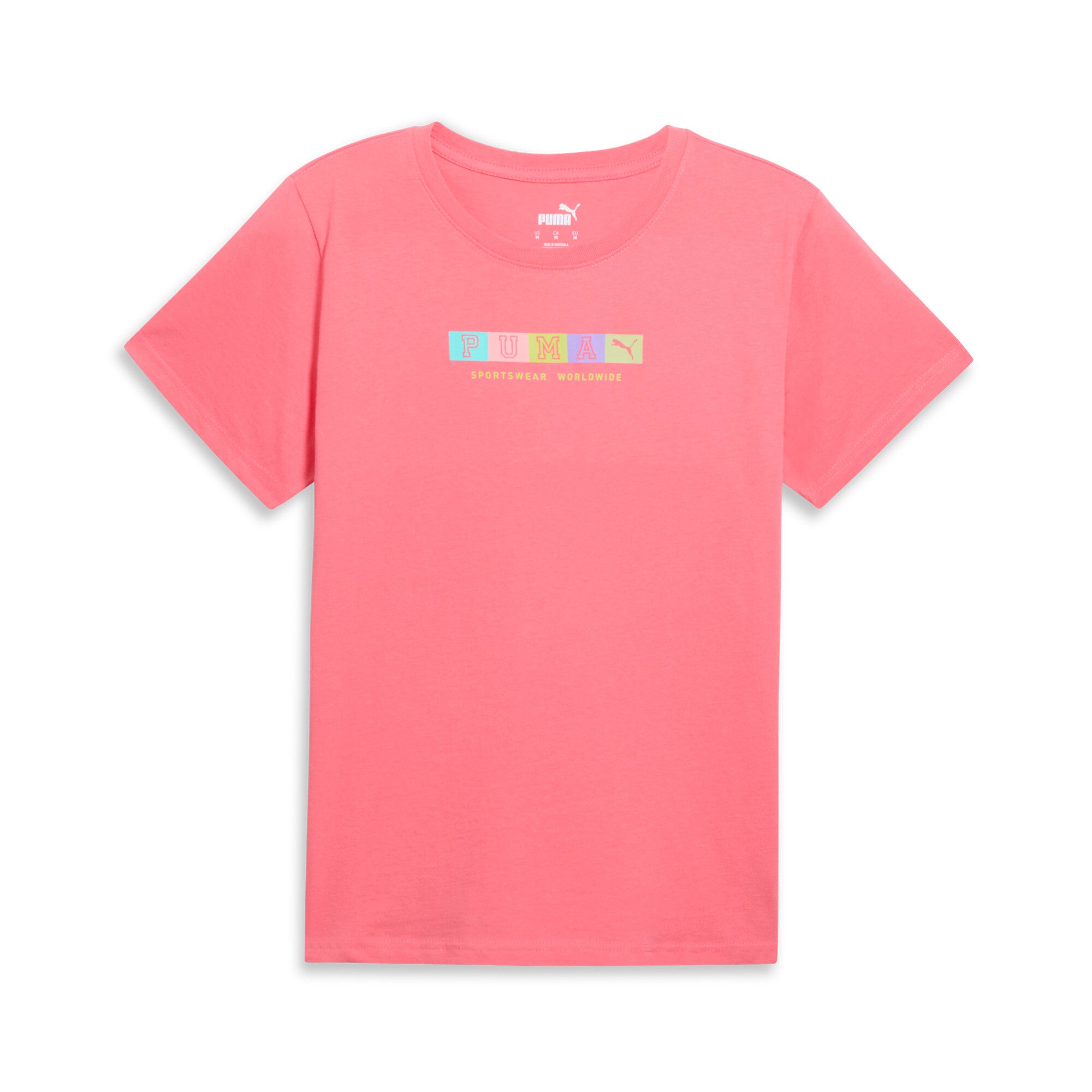 

Футболка с печатными буквами PUMA женская GRAPHICS, цвет peach frost