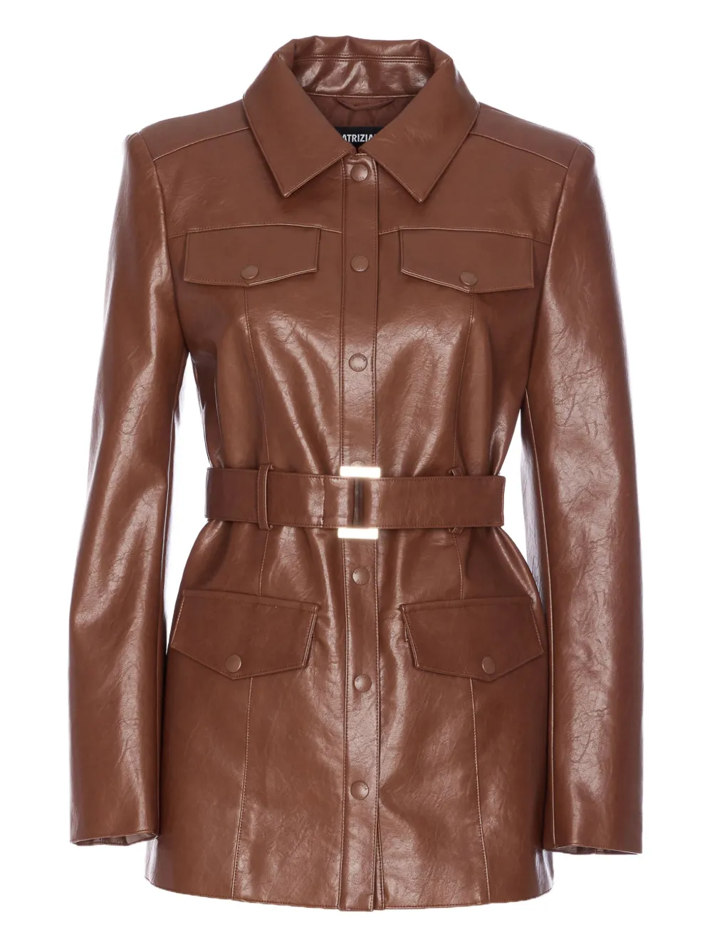 

Жакет с поясом и застежкой на пуговицы Patrizia Pepe, коричневый