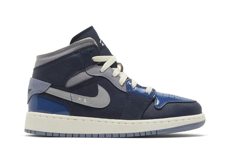 Кроссовки Air Jordan Air Jordan 1 Mid SE Craft GS 'Inside Out - Obsidian', синий — фото 2