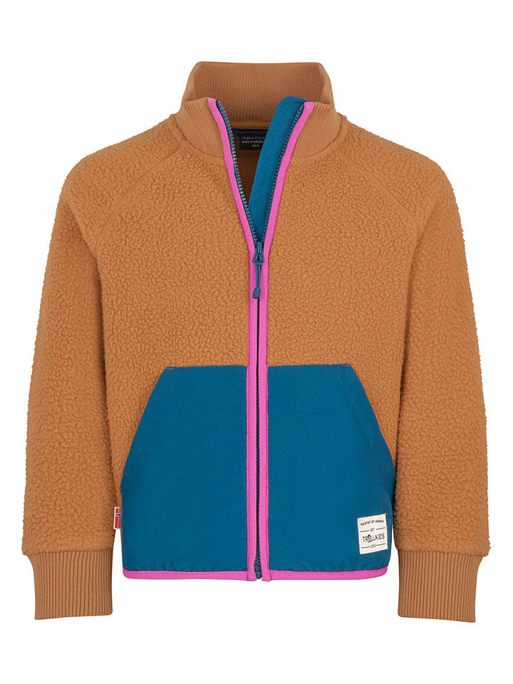 

Флисовая куртка "Вега" светло-коричневого цвета Trollkids