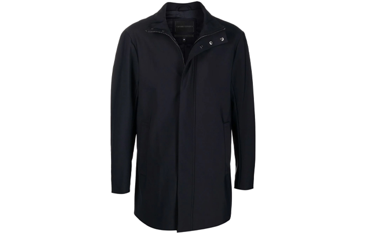 

Куртка High Neck Zipped Mid Length Coat EMPORIO ARMANI, темно-синий