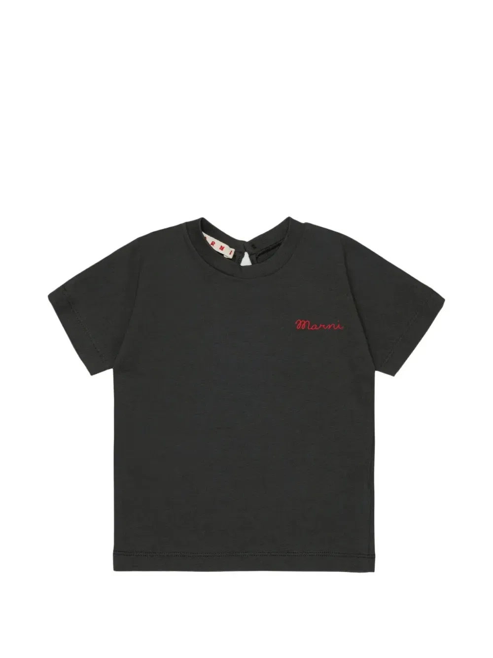 Футболка с вышитым логотипом Marni Kids, черный
