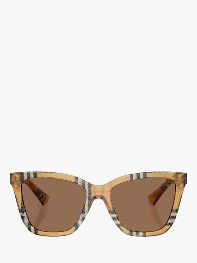 BE4470 женские квадратные солнцезащитные очки Burberry, Check Sand/Brown — фото 2