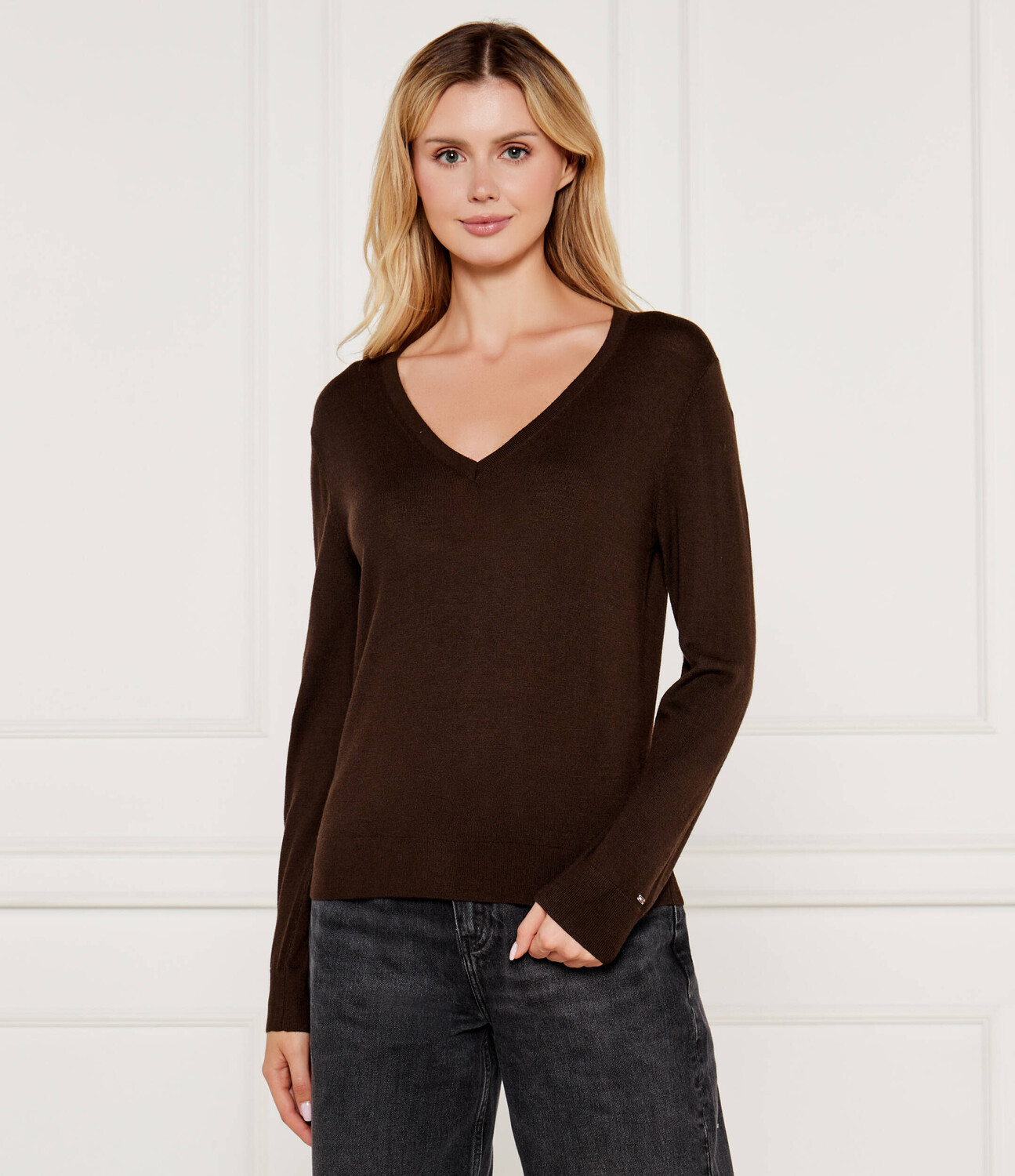 

Свитер из шерсти Tommy Hilfiger Regular Fit, коричневый