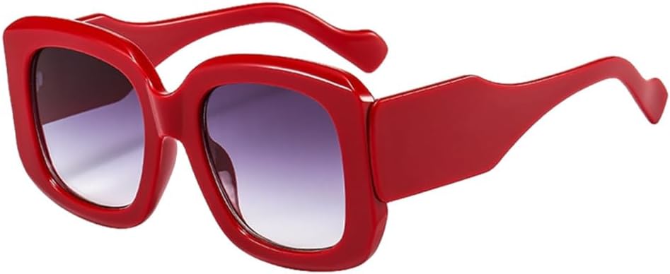 

Солнцезащитные очки в стиле панк-ретро с широкой оправой и широкими дужками, 2027 год, для мужчин и женщин, модные, с защитой от УФ-излучения UV400, винтажные MTZJH, Red