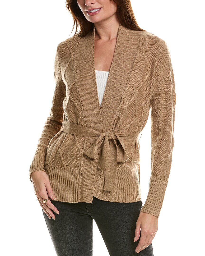 

Кардиган Forte Cashmere с поясом, шерсть и смесовый кашемир, коричневый