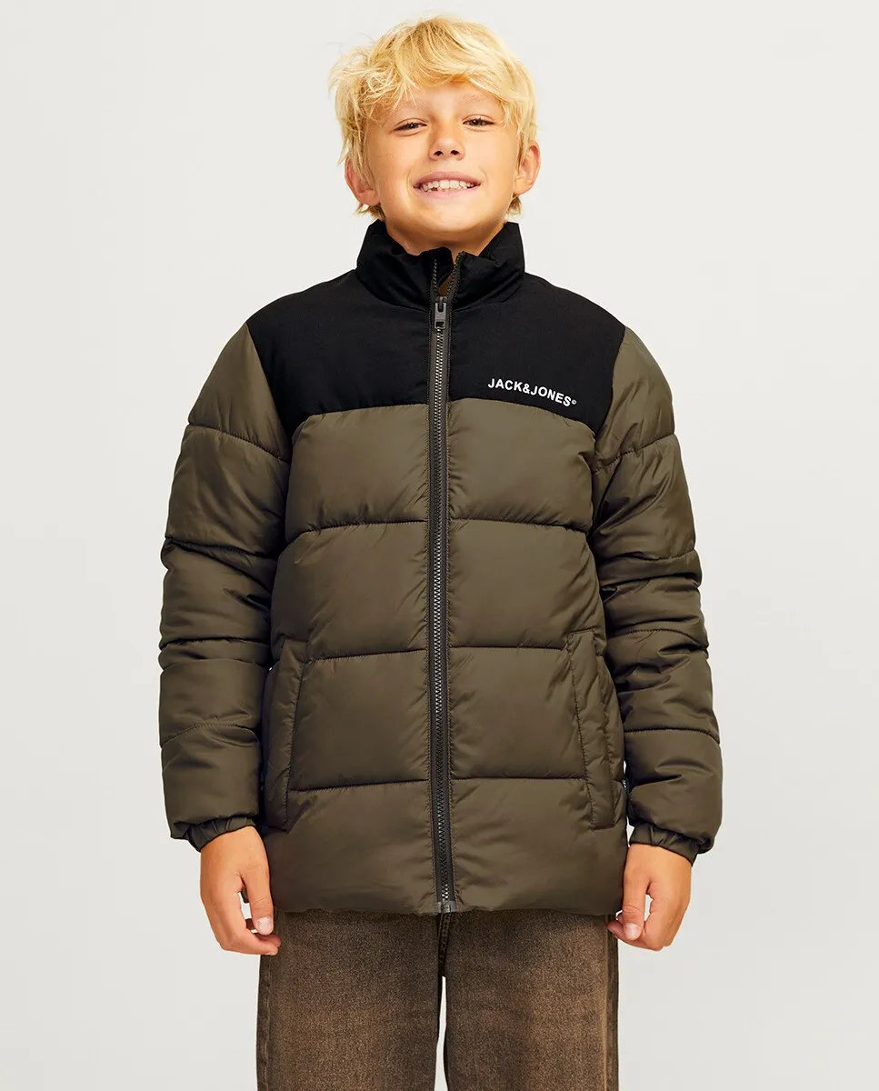 

Пуховик без капюшона для мальчика Jack & Jones, коричневый