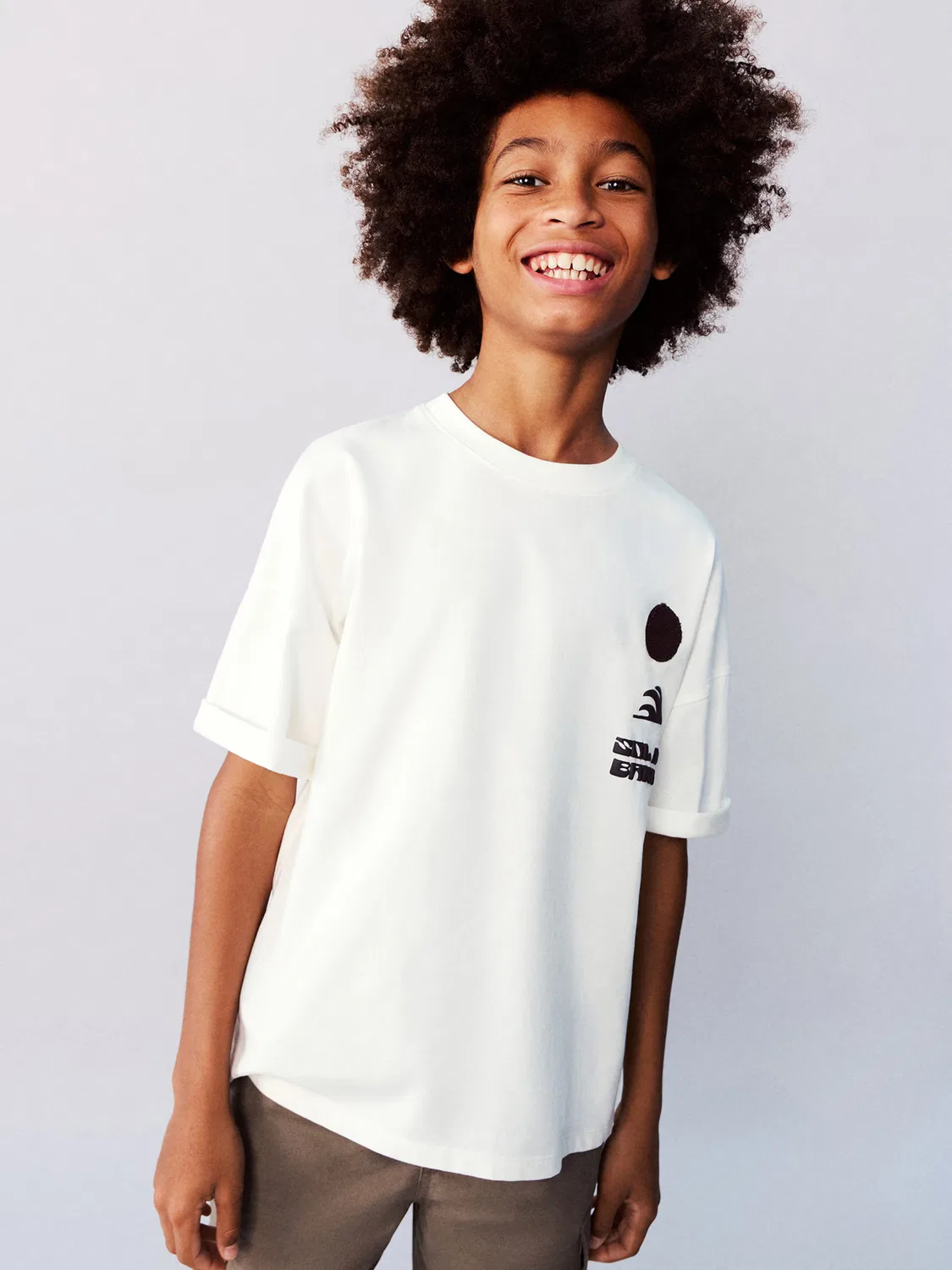 Футболка 'BARRO' Mango Kids, Off White — фото 4