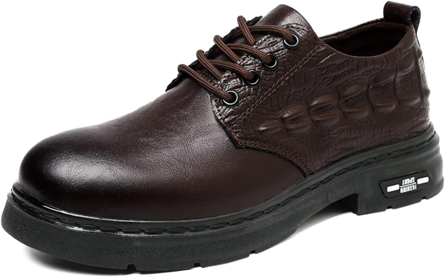 

Мужские оксфорды Croc из тисненой кожи, стильная официальная обувь - модно для деловых встреч, рабочих дней и ежедневных поездок Aokisx, коричневый