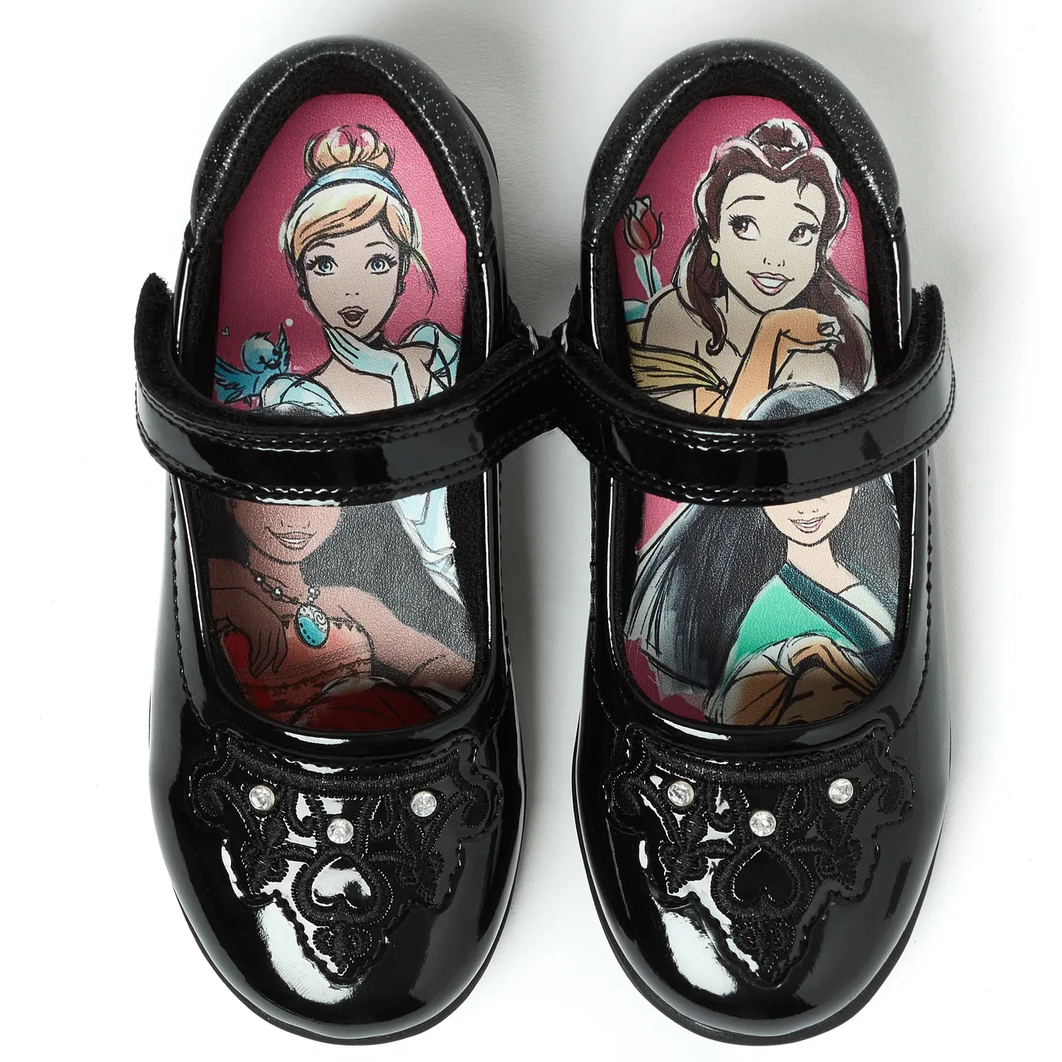 Туфли школьные Princess на липучке Disney, черный — фото 4
