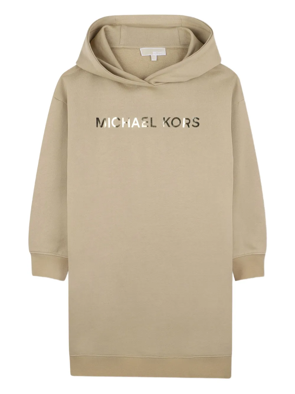 

Платье с капюшоном и логотипом Michael Kors Kids, нейтральный