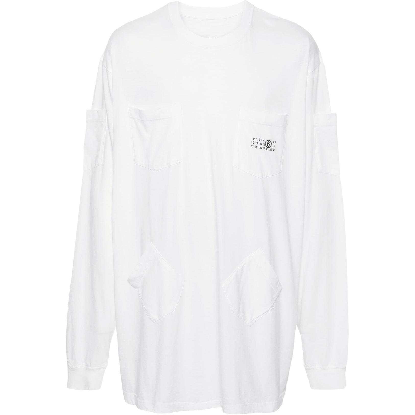 

Футболка оверсайз с принтом логотипа MM6 Maison Margiela, белый