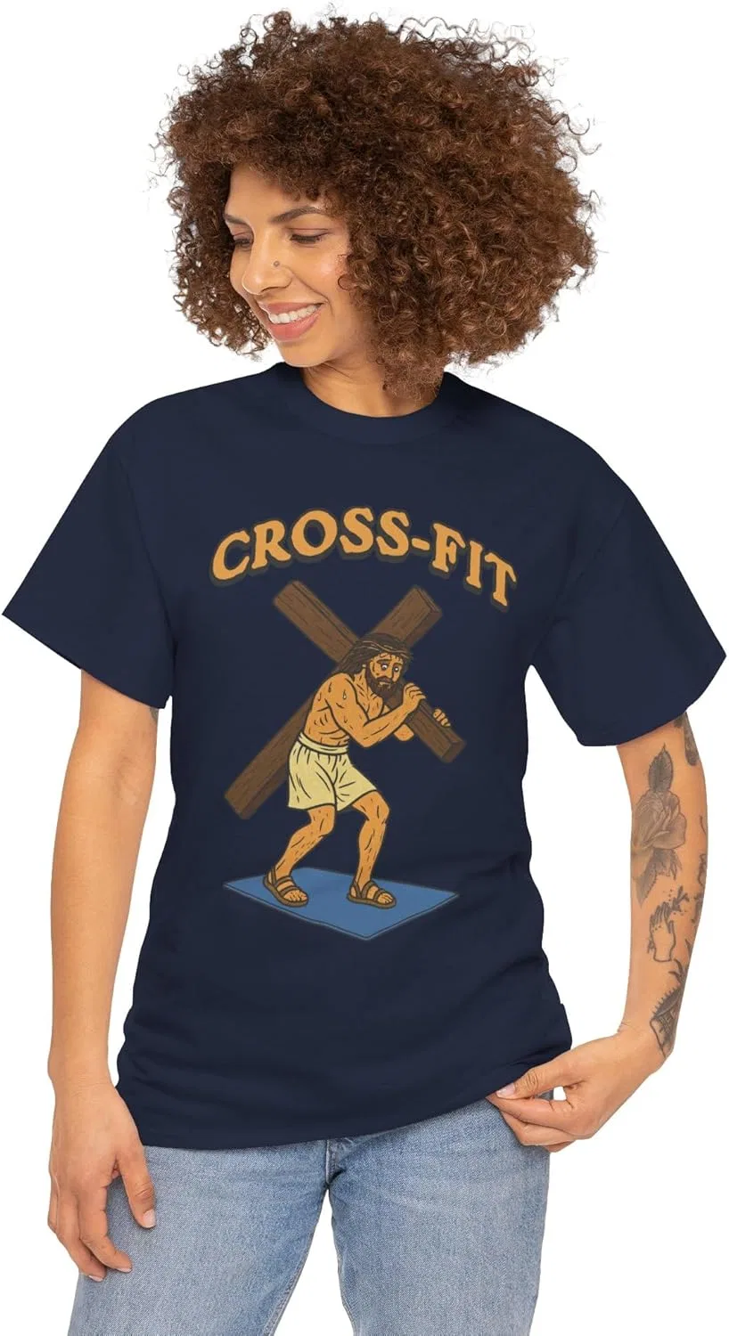 Футболка Jesus, забавная христианская 90-х винтаж Cotton Tee GENERIC, темно-синий — фото 2