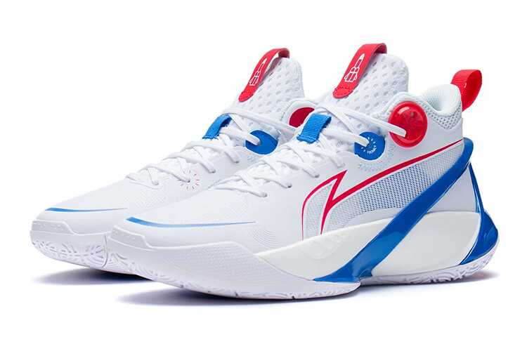 Баскетбольные кроссовки Sonic 10 Youth Edition для детей GS Mid-top белые/синие/красные Lining — фото 3