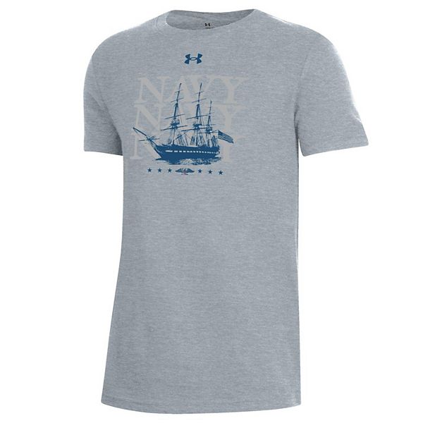 Футболка Youth gray navy midshipmen 250th anniversary uniform sideline collection Under Armour — фото 2