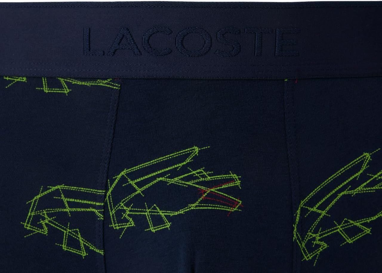 Lacoste мужские боксеры Cotton Stretch Print Animation, Navy Blue/Light Green/Red — фото 2