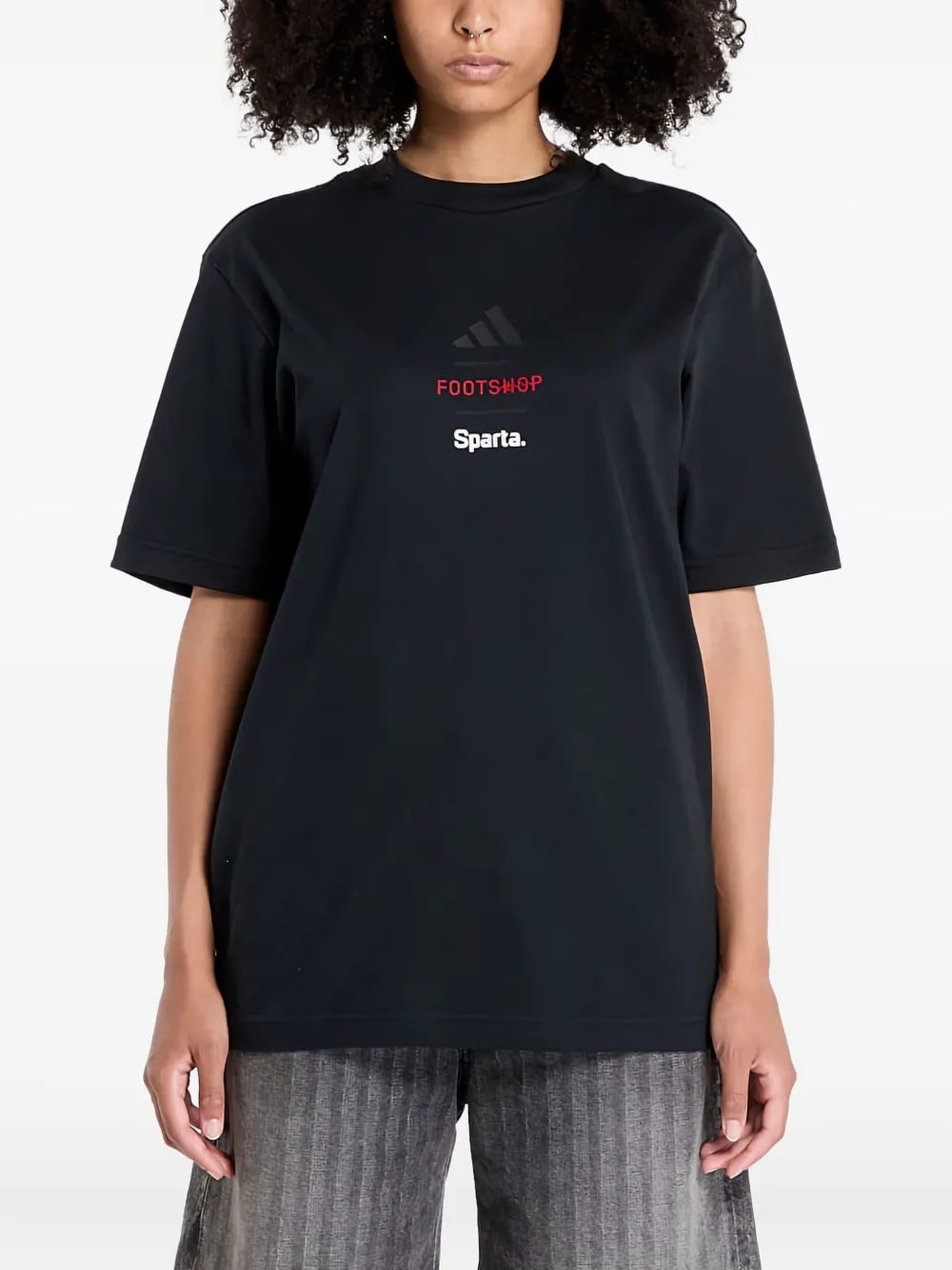 Футболка с логотипом из коллаборации с Footshop и Sparta Adidas, черный