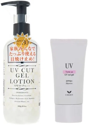 Набор солнцезащитных средств SPF30 PA+++ 300 г и SPF50+ PA+++ 70 г, лавандово-розовый, увлажняющий