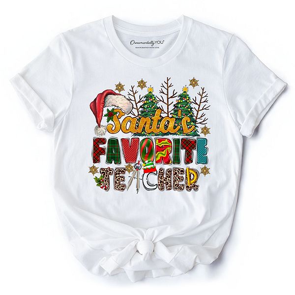 

Футболка Santa’S favorite teacher для праздничного класса Ornamentallyyou