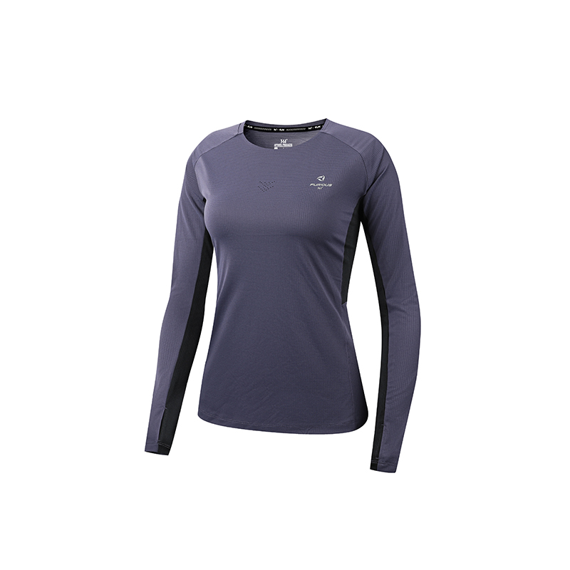 

Футболка с рукавом реглан для женщин 361°, серый темно-фиолетовый/super черный